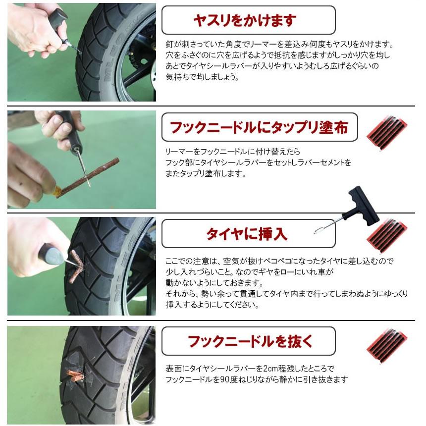 パンク修理キット リペアキット タイヤ 簡単 応急処置 カー用品