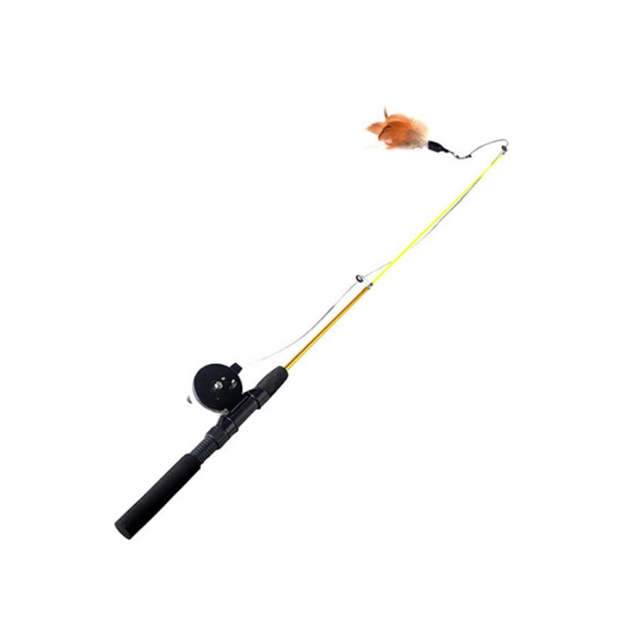 猫じゃらし 釣竿型おもちゃ じゃれ猫 フェザーワンド スピニングリール付き 伸縮 手動式プーリー 猫じゃらし Fezjara S Kh0318 14a Next Stage 通販 Yahoo ショッピング