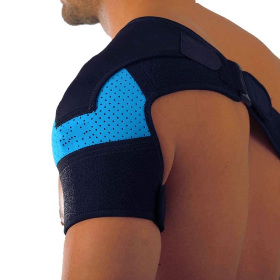 肩サポーターブルー ショルダーラップ 四十肩 五十肩 肩痛解消 けが防止 肩関節 通気性 肩こり 補助ベルト付き 2020A/W新作送料無料 脱臼 肩固定 保温 数量限定アウトレット最安価格 KATARUSIST