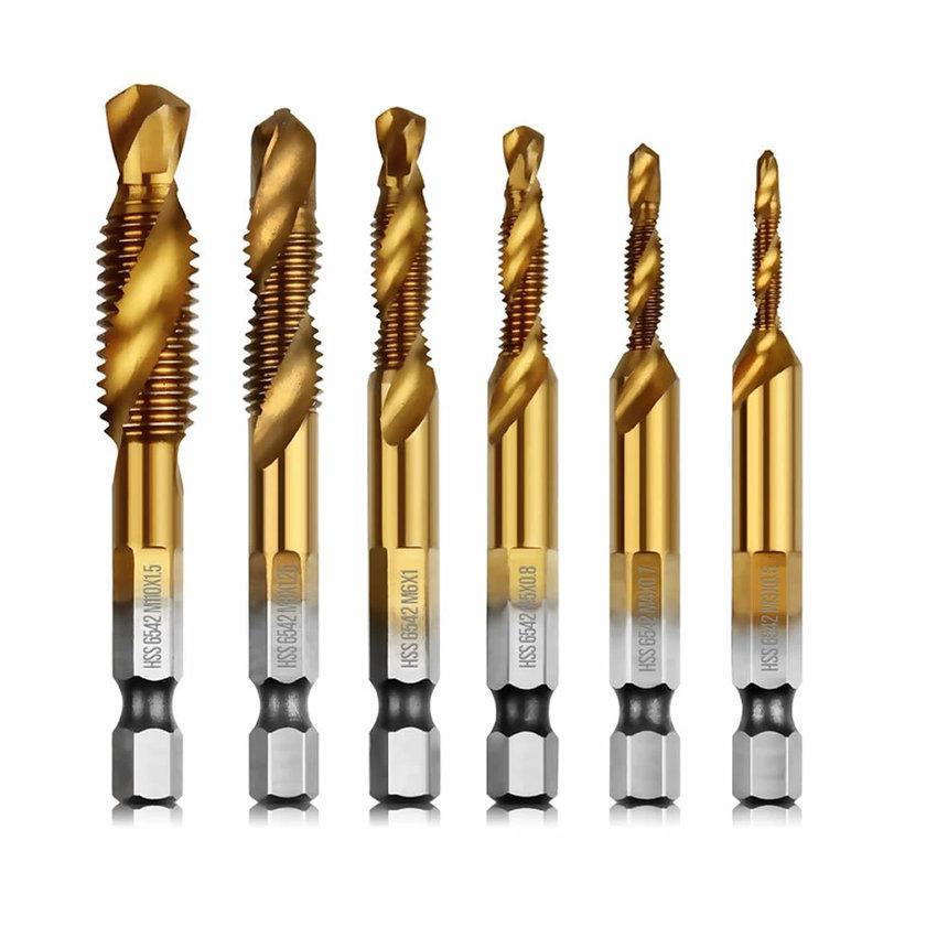VISE it加工用ドリルビット ドリルタップ 六角ビット 6本セット ビット 六角軸 面取りタップ
