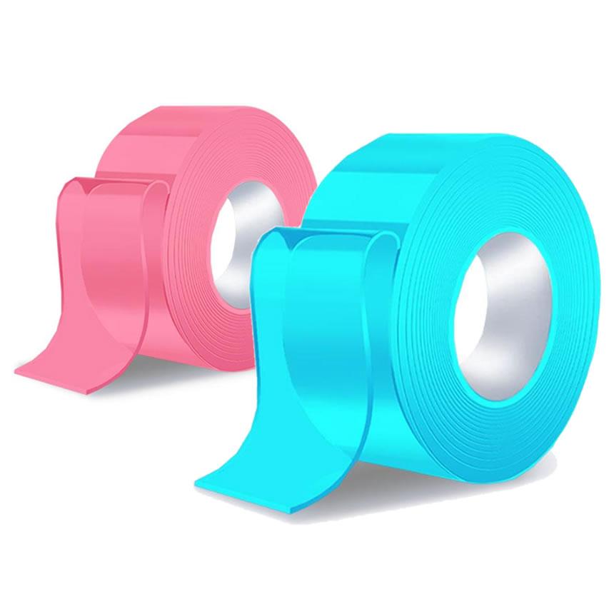 ナノテープ カラー 粘着 幅3cm長さ2m 繰り返し使える はがせる 両面