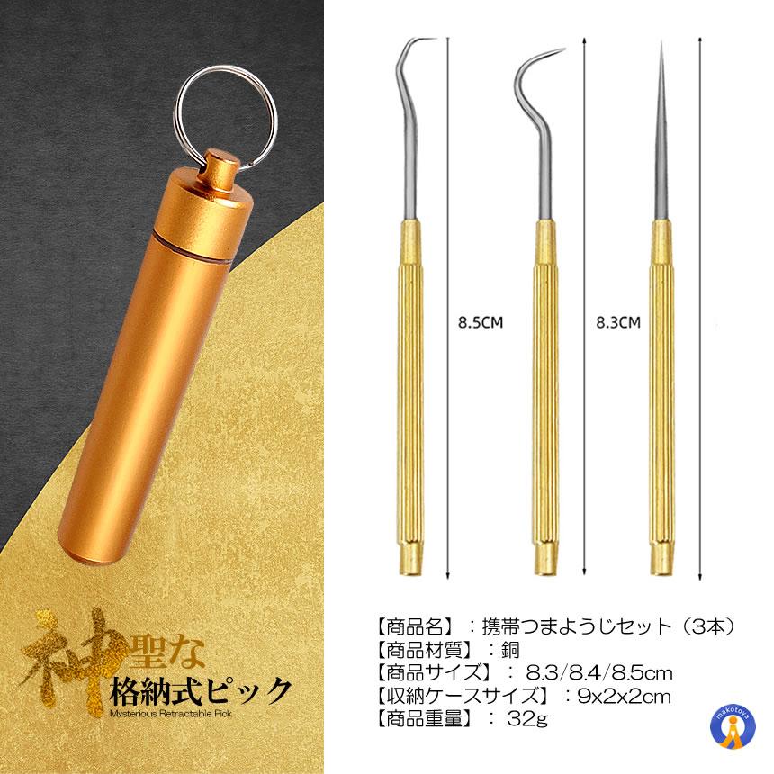 格納式 ピック セット ステンレス 爪楊枝 ケース 3種類 つまようじ