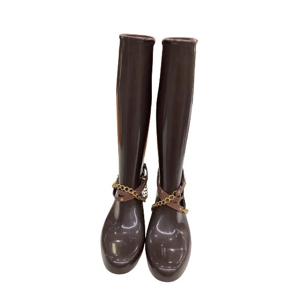 melissa ブラック レインブーツ melissa - Melissa メリッサ レインシューズ 22.5cm 黒x黄緑