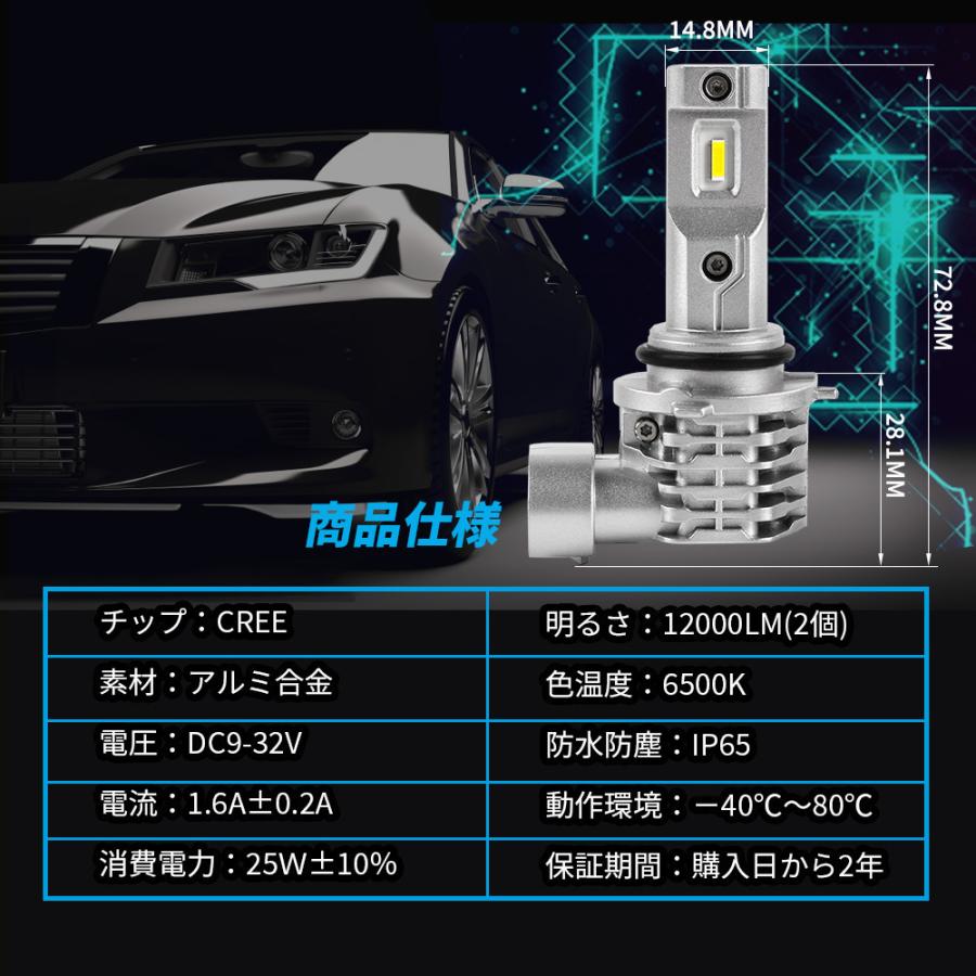 LED フォグランプ HB4 トヨタ ビスタ SV・AZV・ZZV50系 車検対応 12000LM 6500K ファンレス 一体型 ポン付け ホワイト DC9v~36v 9006｜nextstageyh3｜08