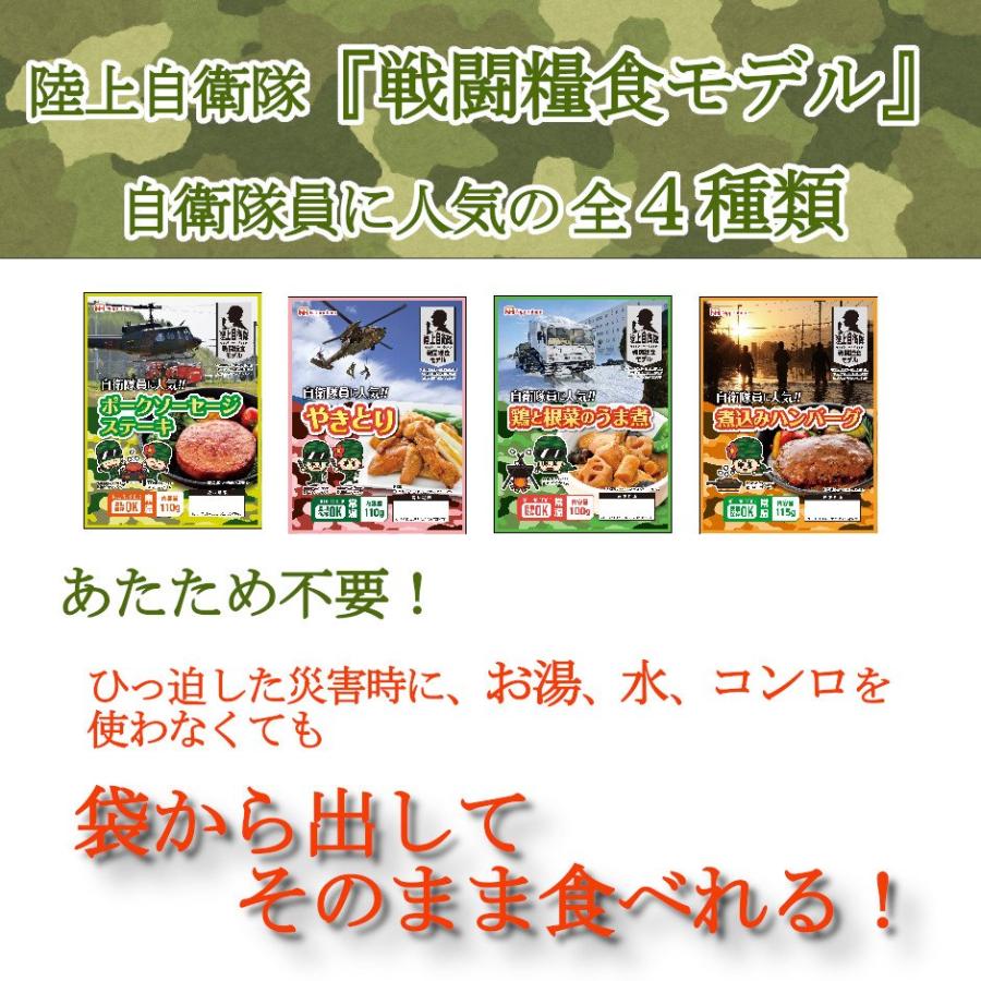 日本ハム 陸上自衛隊戦闘糧食モデル 4種セット  戦闘食 戦闘食料 戦闘糧食 ミリメシ ミリ飯 保存食 非常食  野戦食 戦用糧食｜nextwind｜06