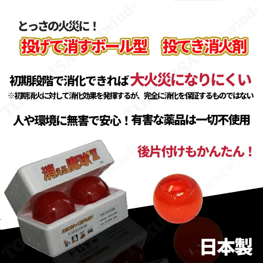 消える魔球2 2個入 投げる消火用具 ボール型 投てき消火用具 日本製 A