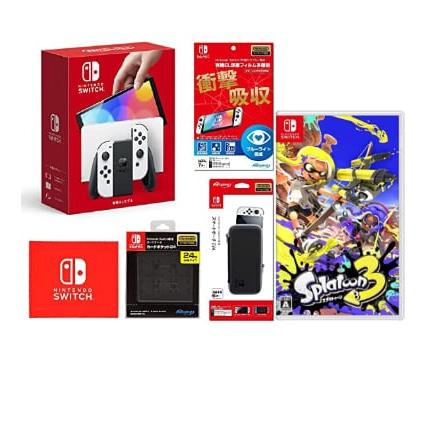 Nintendo Switch 有機ELモデル本体 Joy-Con ホワイト スプラトゥーン3 保護フィルム スマートポーチEVAブラックグレー  カードポケット24ブラック : game-nintendo-switch-yuukiel-white-splatoon3-set-new :