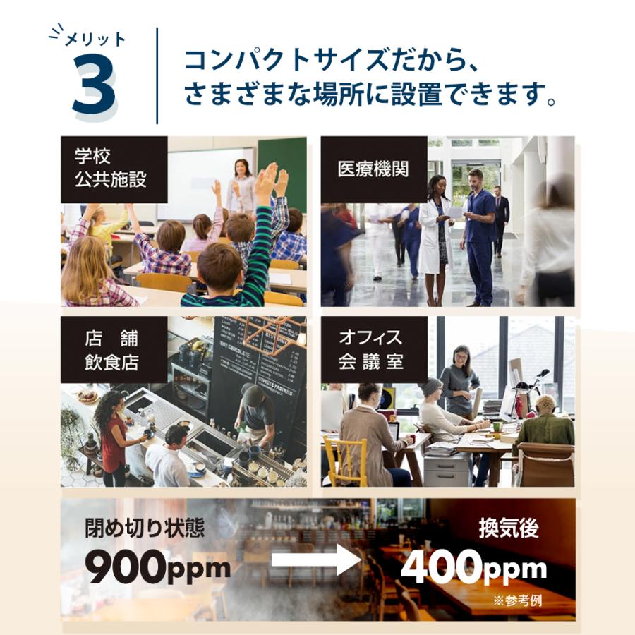 5のつく日5％OFF 正規品 CO2マネージャー co2濃度計 二酸化炭素濃度計 NDIR方式 二酸化炭素センサー アラート付き 充電式 1年保証｜nexvision-shop｜08