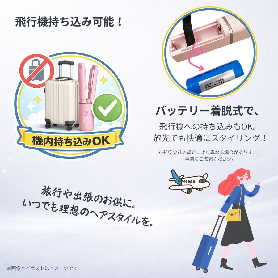 TOAMIT 2026年最新 コードレスヘアアイロン ミニ 充電式 機内持ち込み