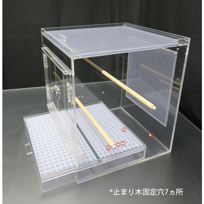 アクリル鳥かご 35×35×40観音開き ルーバースノコ付き アクリル鳥かご 35×35×40観音開き ルーバースノコ付き