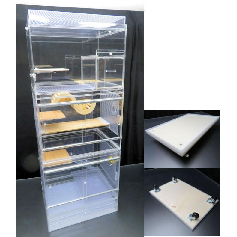 デグーマウス・チンチラ高級セット　平面フタ　キャスター架台付(63500円)