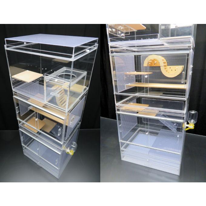 【公式】 デグーマウス・チンチラ高級セット　平面フタ　キャスター架台付 【UOI1770711507】(63500円)