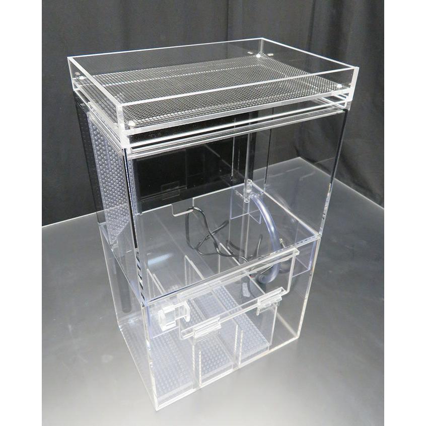 小型オーバーフロー水槽 30×20×51cm バック黒 : アクリル 小型オーバーフロー水槽 30×20×51cm バック黒 : アクリル