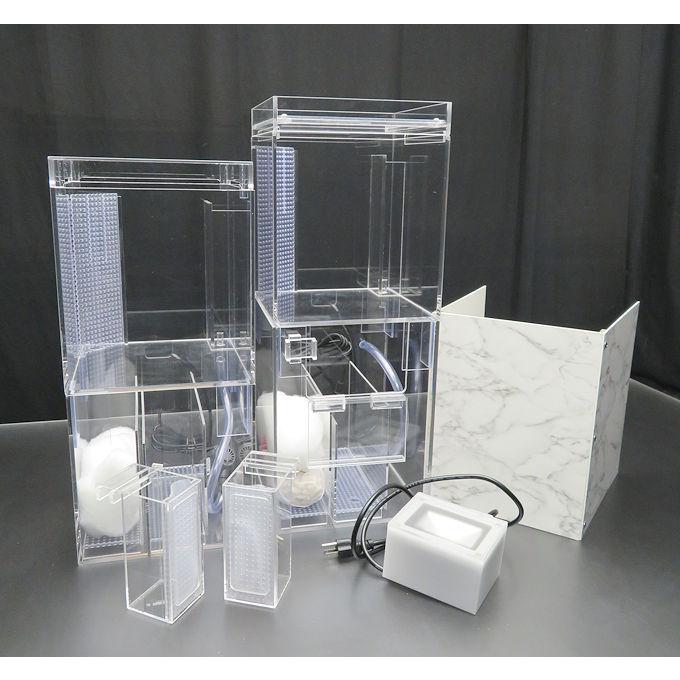 A 23cm角クラゲ水槽 孵化器用オーバーフロー水槽セット 浄化槽 A 23cm角クラゲ水槽 孵化器用オーバーフロー水槽セット 浄化槽