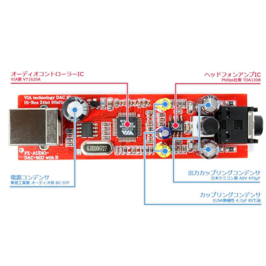 FX-AUDIO- DAC-M3J with B [シルバー] お手軽 USB バスパワー駆動ハイレゾ対応DAC &ヘッドフォンアンプ | FX AUDIO | 05