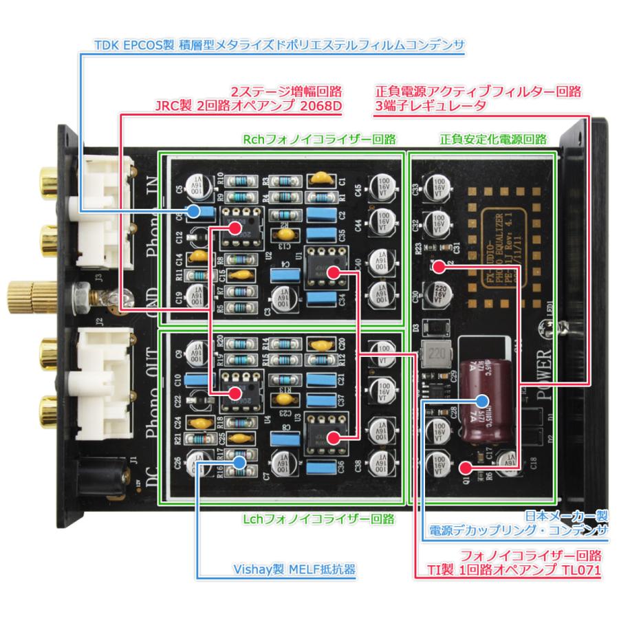 FX-AUDIO- PE-01J [ブラック] MMカートリッジ対応 フォノイコライザー プリアンプ｜nfj｜03