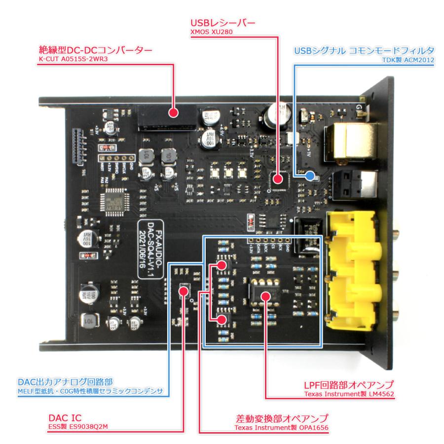 FX AUDIO FX-AUDIO- DAC-SQ4J XMOS XU208 & ESS ES9038Q2M搭載 FX AUDIO FX-AUDIO- DAC-SQ4J XMOS XU208 & ESS ES9038Q2M搭載
