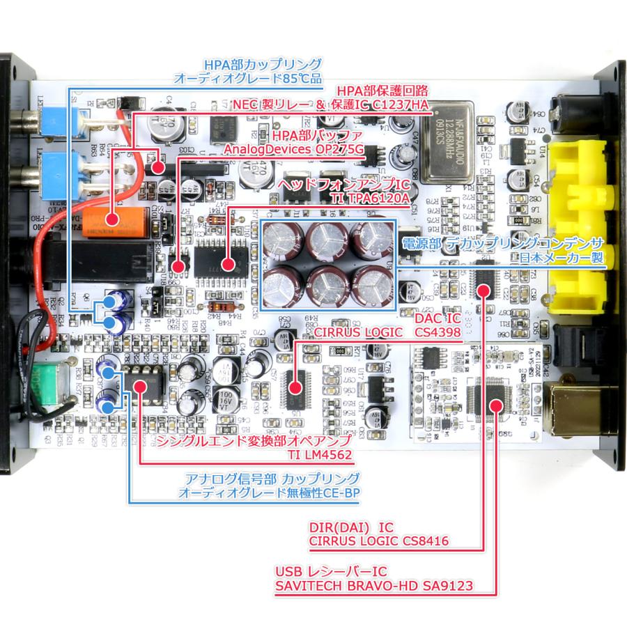 FX-AUDIO- DAC-X6J+[ブラック]高性能ヘッドフォンアンプ搭載 ハイレゾDAC 光 オプティカル 同軸 デジタル USB 最大24bit 192kHz｜nfj｜03