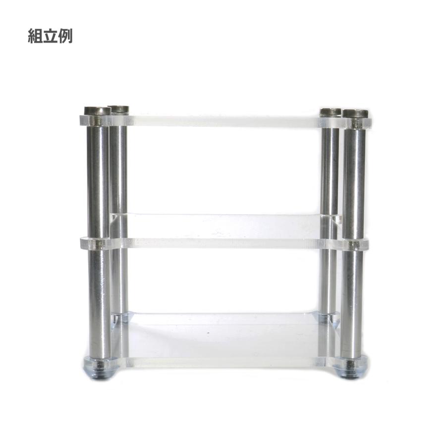 アクリル製 [CUBE]オーディオラック 3段[W:129.5×D:129.5×H:122mm