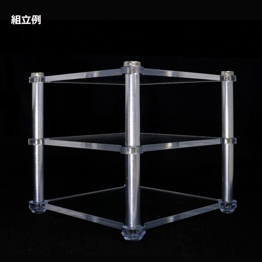 アクリル製 [CUBE]オーディオラック 3段[W:129.5×D:129.5×H:122mm
