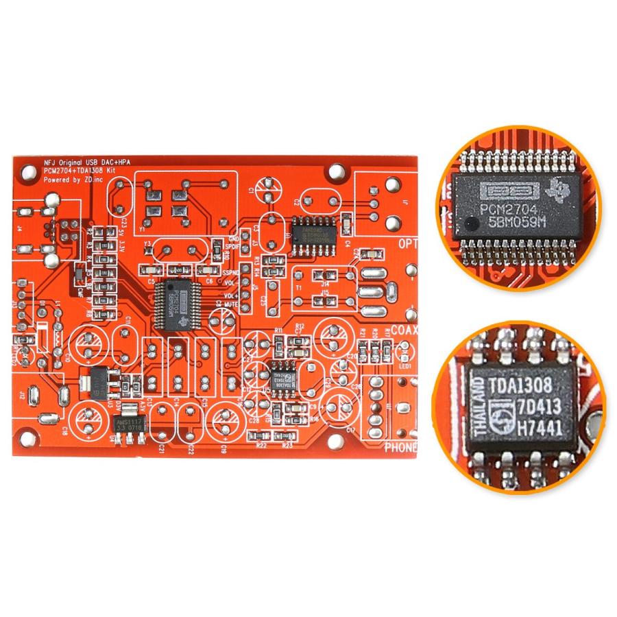 PCM2704+TDA1308 搭載 USB DAC/DDC & HPA 自作キット｜nfj｜03