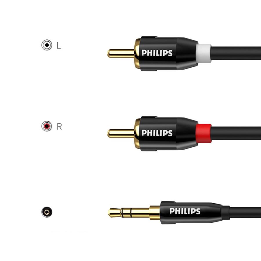 PHILIPS RCA - 3.5mm ステレオミニケーブル オーディオ ケーブル 3m