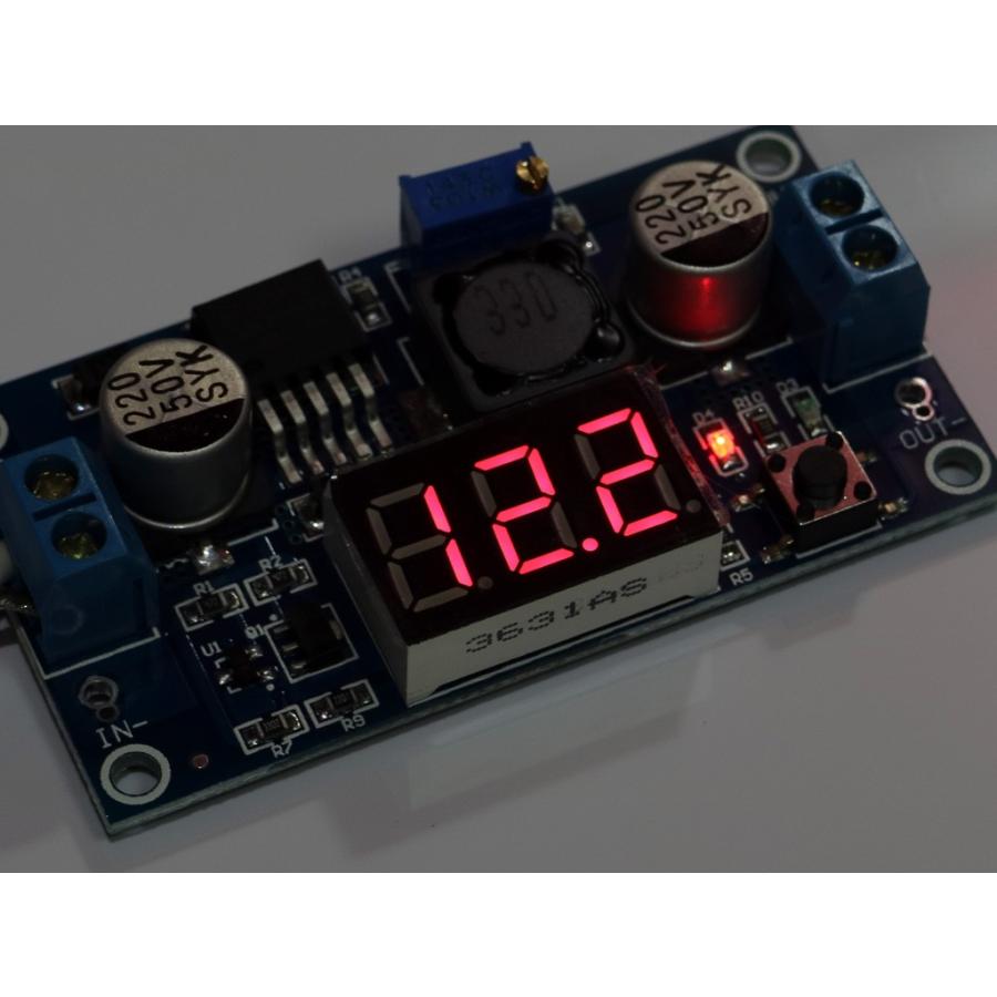 電圧計付 DC-DC降圧コンバーター 入力4-40V 出力1.25-37V : NFJ 電圧計付 DC-DC降圧コンバーター 入力4-40V 出力1.25-37V : NFJ
