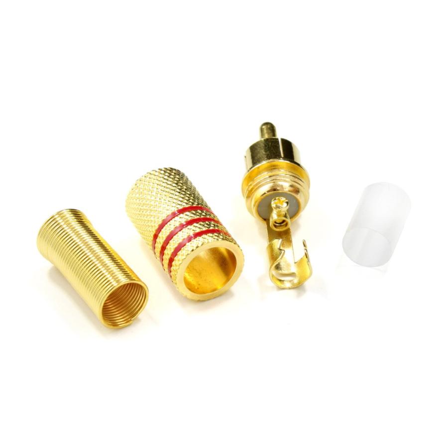 金メッキRCAプラグ2個Set はんだレスタイプ (RCA PLUG TYPE A)｜nfj｜03