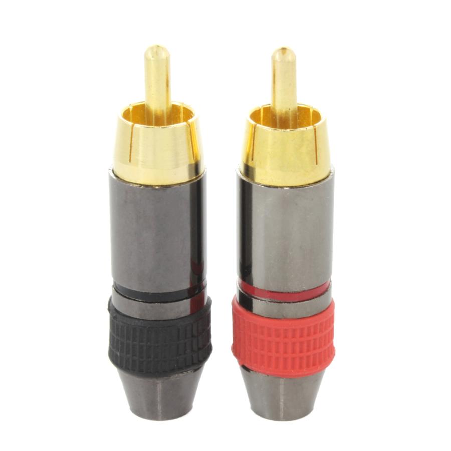 金メッキRCAプラグ2個Set チタンブラック はんだタイプ (RCA 金メッキRCAプラグ2個Set チタンブラック はんだタイプ (RCA