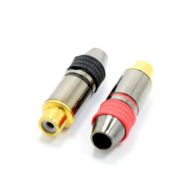 金メッキRCAジャック2個Set チタンブラック はんだタイプ (RCA JACK
