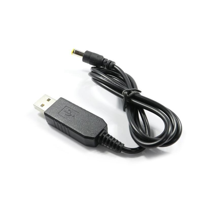 USB to DCプラグ 12V昇圧 電源供給ケーブル 1m (プラグ外径5.5/内径2.1