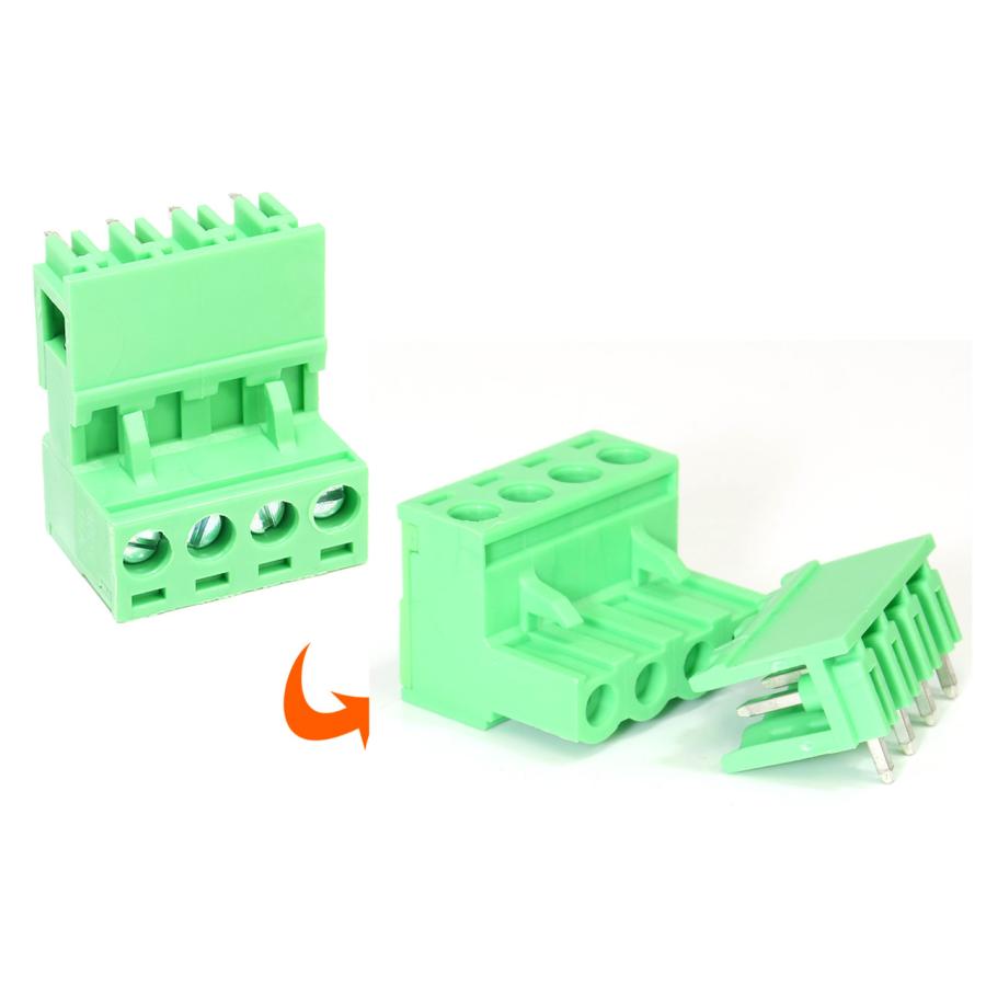 TYPE-B 便利な脱着式！四極ターミナルブロック(4P端子台) 2個セット