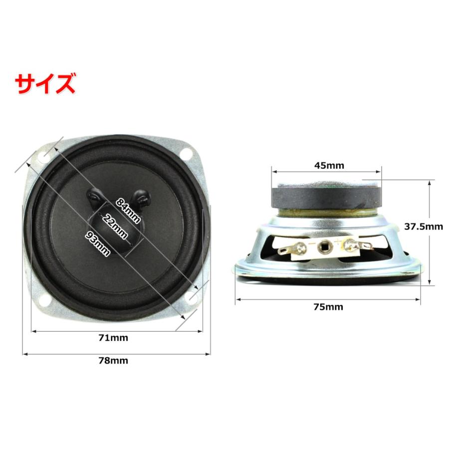 フルレンジスピーカーユニット3インチ(75mm) 8Ω/MAX6W フルレンジスピーカーユニット3インチ(75mm) 8Ω/MAX6W