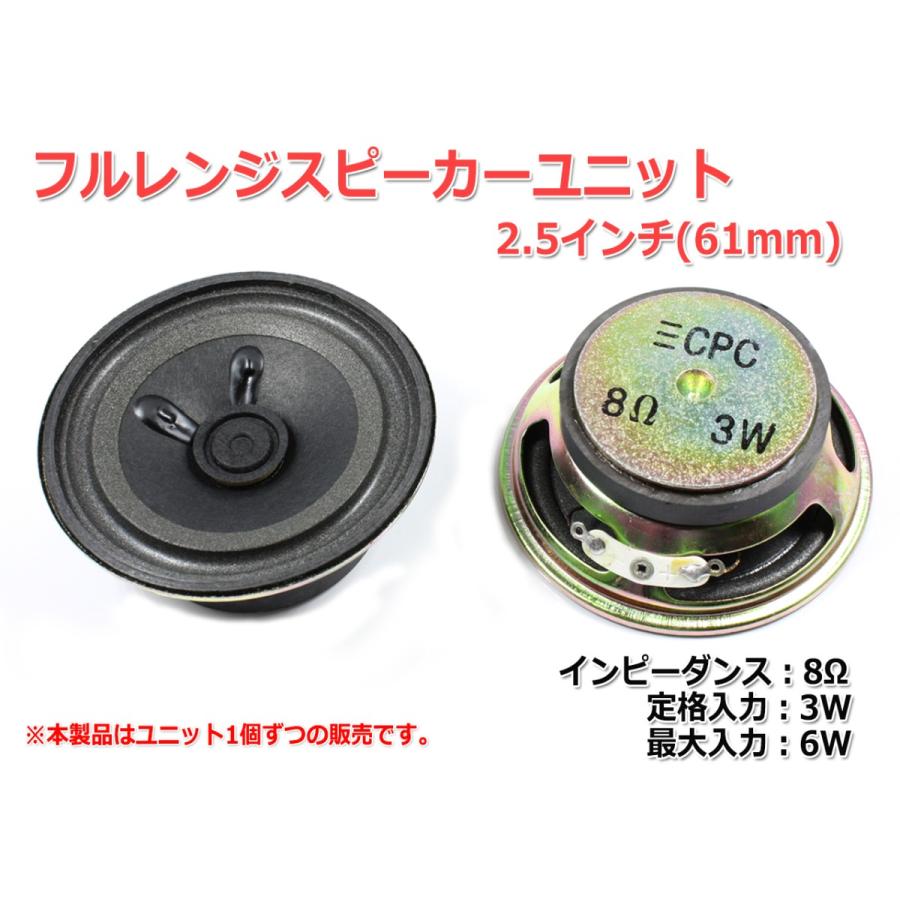 フルレンジスピーカーユニット2.5インチ(61mm) 8Ω/MAX6W [スピーカー