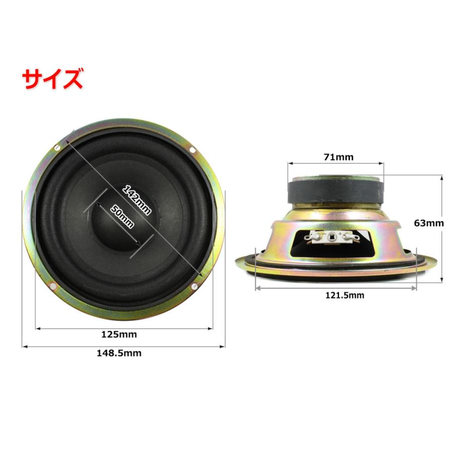 ウーハーユニット5インチ(121.5mm) 4Ω/MAX60W [スピーカー自作 ウーハーユニット5インチ(121.5mm) 4Ω/MAX60W [スピーカー自作