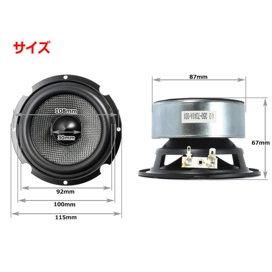 フェイズプラグ＆ケブラーコーン仕様 4インチウーハーユニット(100mm