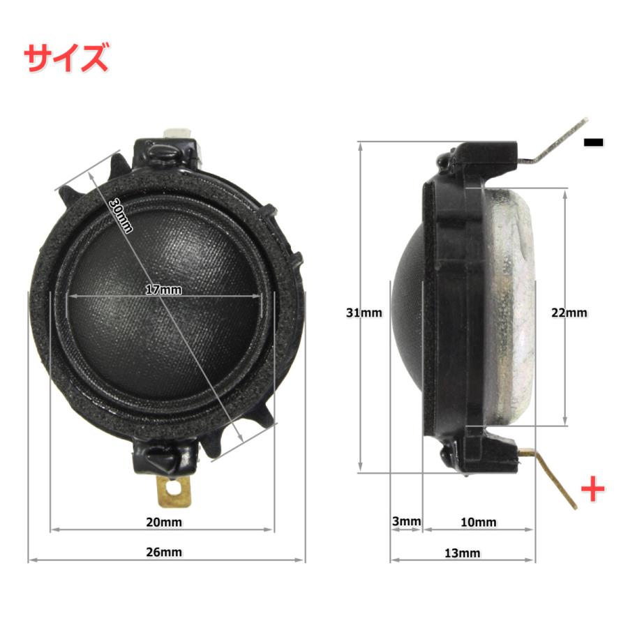 EASTEC FIADT1010-0400 シルクドームツイーターユニット0.8インチ(20mm) 4Ω/定格10W フェロフルード[スピーカー自作/DIYオーディオ]｜nfj｜02