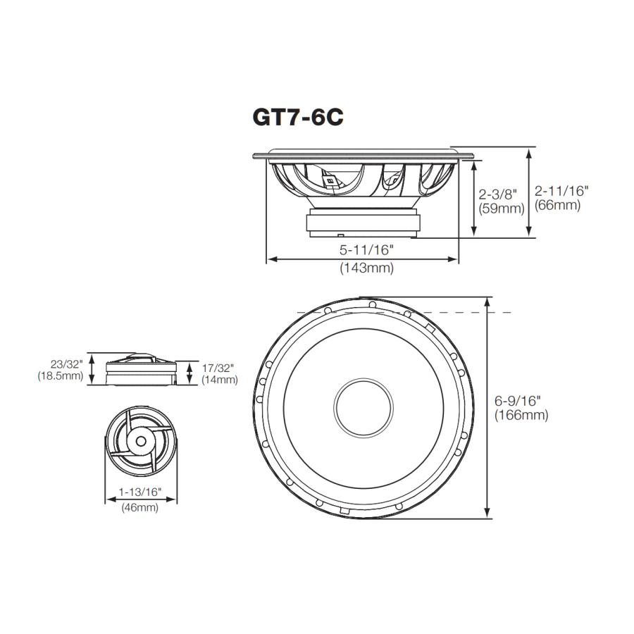 HARMAN JBL GT7-6C 6.5インチウーハー ツイーター 2Way スピーカー システム セパレート ネットワーク付 左右ペアセット 4Ω MAX 150W 車載用 新品アウトレット | ブランド登録なし | 02