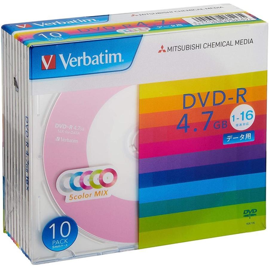 バーベイタムジャパン(Verbatim Japan) 1回記録用 DVD-R 4.7GB 10枚 5色カラーディスク 片面1層 1-16倍速 DHR  :gys00131088:NFT Shop ヤフー店 - 通販 - Yahoo!ショッピング