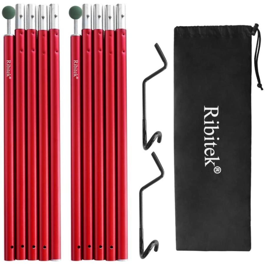 公式の Ribitek アルミテントポール タープポール 2本セット 直径19mm ポール5本 セット 190cm 分割式 軽量 多機能 ランタン フック お1人様1点限り Turningheadskennel Com