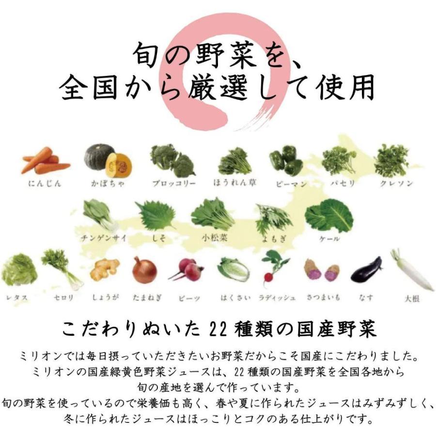 ミリオン 国産緑黄色 野菜ジュース 160g 30缶セット 厚生労働省推奨の2 16倍約260gの緑黄色野菜を使用 皮ごとピューレ状ジュース 温野菜 柿の種 Dev Kibo Pt