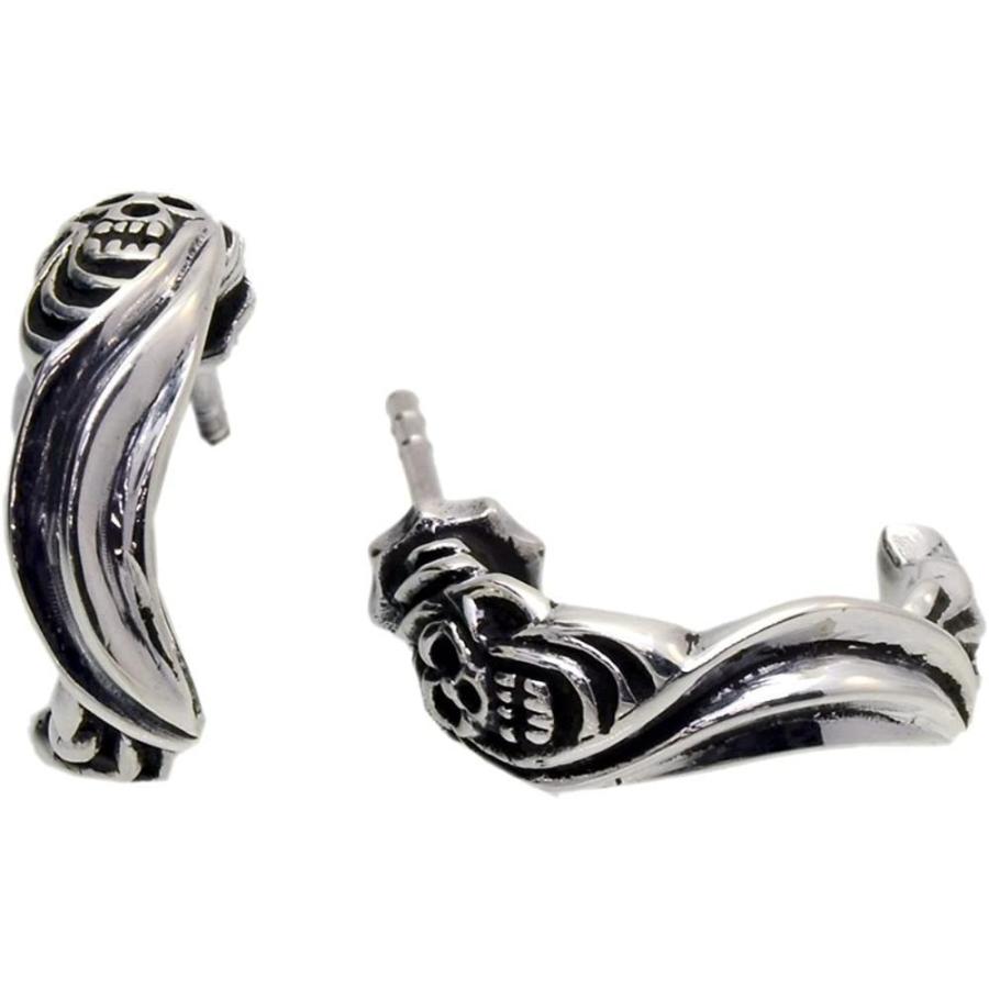 Sterling Silver 925 純銀 シルバー ピアス フープ スカル メンズ フェザー 人気ブランドの ロック レディース ゴシック スタッズ