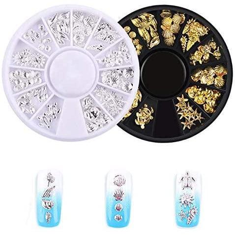 激安通販 ネイルアート Kingsie スタッズ 2個セット シルバー ゴールド ネイルパーツ シェル 貝 ヒトデ ネイルアートパーツ 海系 夏 サマー ジェルネイル Www Threeriversofs Com