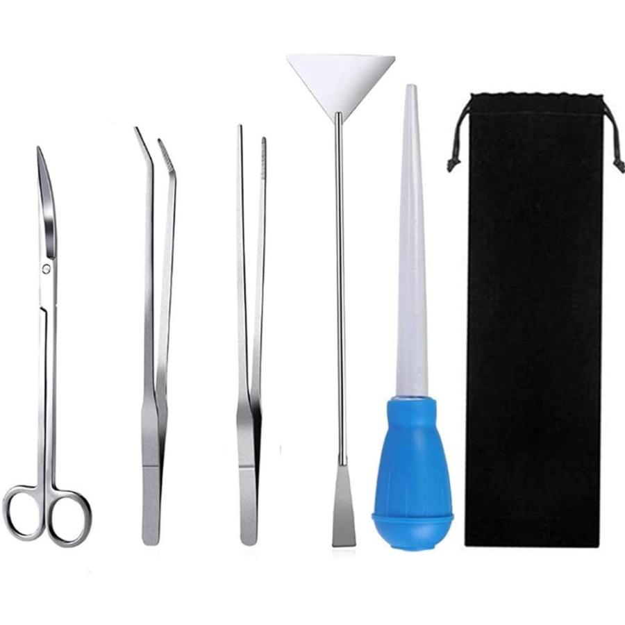 水草トリミング 水槽セット 5点セット ピンセット ハサミ サンドフラッター クリーナースポイト ステンレススチール製