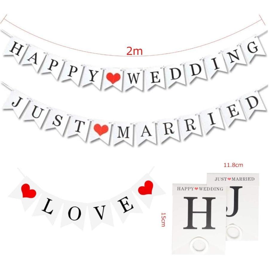 新到着 ウェディング フォトプロップス 結婚式 ガーランド 飾り付け HUAZON 撮影小物 MARRIED/LOVE WEDDING/JUST  HAPPY ガーランド - casaahaana.com