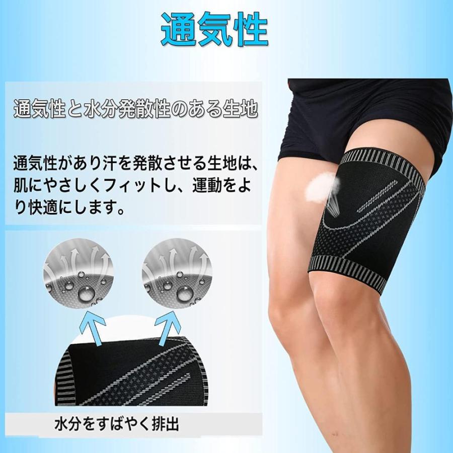 最大15 Offクーポン 通気性 スポーツ用 大腿用 滑り止め付き 太腿サポーター 太ももサポーター 2枚 Goosom 薄型 M 暗灰色 Tc 指用 Www We Job Com