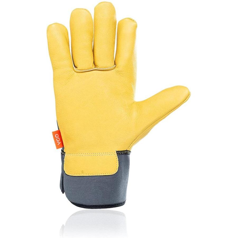 Vgo 作業手袋 牛床革 皮手袋 作業用 かわてぶくろ作業 耐熱 トゲ防止 滑り止め キャンプ 焚き火 薪割り 庭仕事 金属加工 剪定 園芸用手袋 日本に