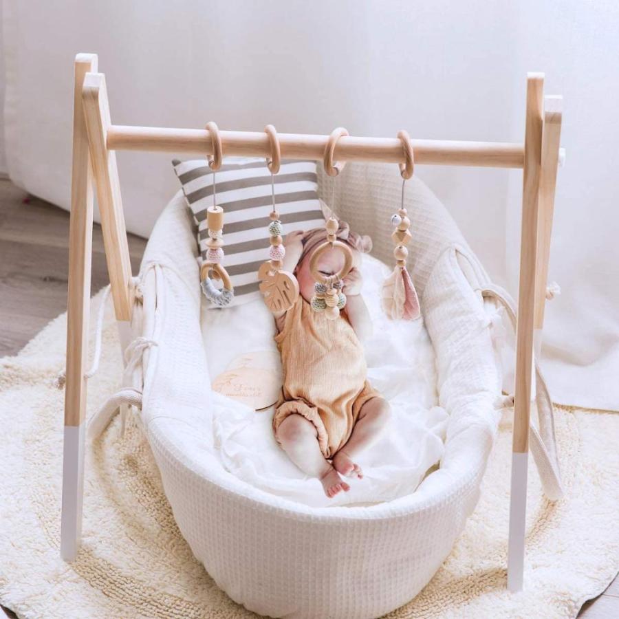 販売実績no 1 Okawari Home ベビージム 木製 ナチュラル おもちゃ付き ベッドぶら下げ 知育玩具 セットアイテム 木のおもちゃ ラトル 赤ちゃん ベビ Offsportswear Com