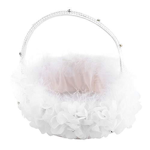 ブランド買うならブランドオフ フラワーバスケット 花かご 花バスケット 花嫁のバスケット レース付き ヨーロッパ式 手織り ロマンチック 結 Heartlandgolfpark Com