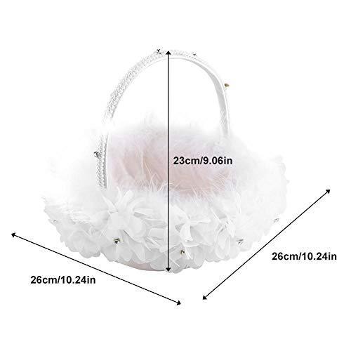 ブランド買うならブランドオフ フラワーバスケット 花かご 花バスケット 花嫁のバスケット レース付き ヨーロッパ式 手織り ロマンチック 結 Heartlandgolfpark Com